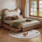 Solid Wood Cartoon Bed for Kids’ Bedrooms