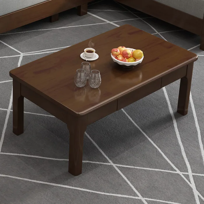 Solid Wood Coffee Table with Drawers Modern and Functional