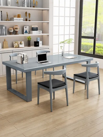 Modern Solid Wood Executive Desk - Spacious Living Room Workstation for Home Office