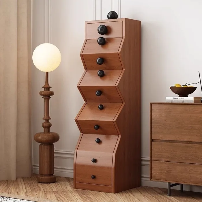 Solid Wood Rubberwood Storage Cabinet – Vintage Design, Perfect for Entryway or Living Room, Ideal for Wholesale