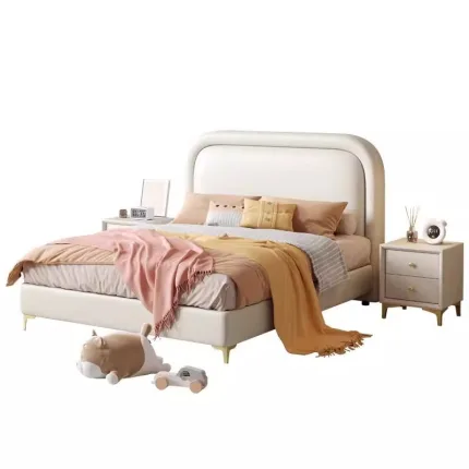 Solid Wood Scandinavian Bed for Children’s Rooms