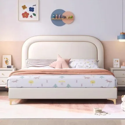 Solid Wood Scandinavian Bed for Children’s Rooms