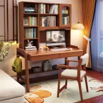 Adjustable Study Desk - Solid Wood Construction with Integrated Bookshelf for Home & Office