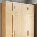 Solid Wood Top Cabinet for Modern Minimalist Nordic Bedroom Wardrobe