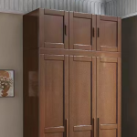 Solid Wood Top Cabinet for Modern Minimalist Nordic Bedroom Wardrobe