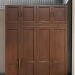 Solid Wood Top Cabinet for Modern Minimalist Nordic Bedroom Wardrobe