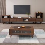 Nordic-inspired coffee table with clean lines and muted colors for a calm and durable focal point.