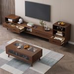 Nordic-inspired coffee table with clean lines and muted colors for a calm and durable focal point.