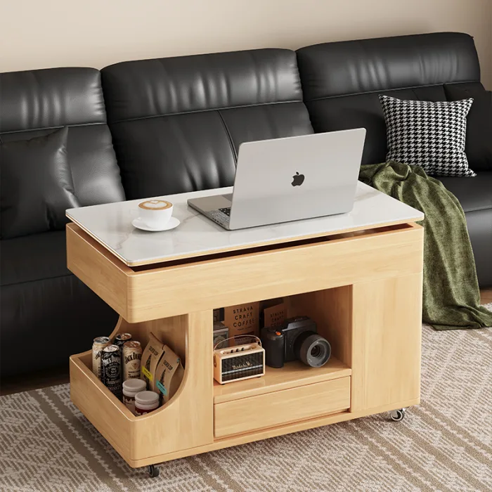 Designed to embrace natural imperfection, this cabinet provides both style and functionality.Its solid wood ensures reliability, making it a practical yet elegant piece.Perfect for enhancing a tranquil tea setting in your home.
