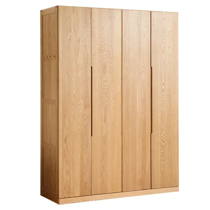 Space-Saving Ash Wood Wardrobe for Clean and Organized Bedroom Layouts