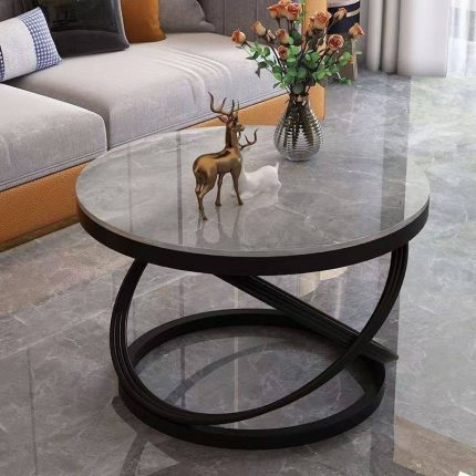 Stone Top Nordic Coffee Table with Metal Base – Perfect for Wholesale & B2B