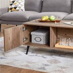 Stylish Nordic Coffee Table with Wood Top and Metal Frame