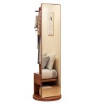 Stylish Scandinavian Solid Wood Full-Length Mirror for Home and Office Spaces