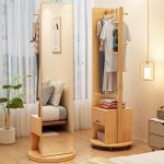 Stylish Scandinavian Solid Wood Full-Length Mirror for Home and Office Spaces