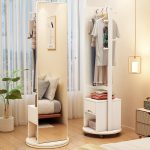 Stylish Scandinavian Solid Wood Full-Length Mirror for Home and Office Spaces