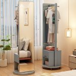 Stylish Scandinavian Solid Wood Full-Length Mirror for Home and Office Spaces