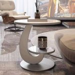 Stylish Stone-Top Coffee Table with Metal Base in Nordic Minimalist Design
