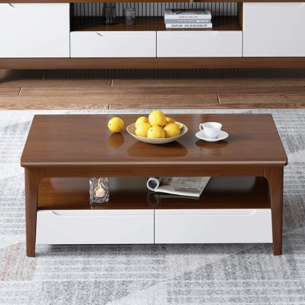 Timeless Scandinavian Solid Wood Coffee Table for Living Room Decor