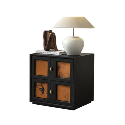 Vintage Rubber Wood Side Cabinet for Living Room with Storage Space, Ideal for Modern and Rustic Interiors