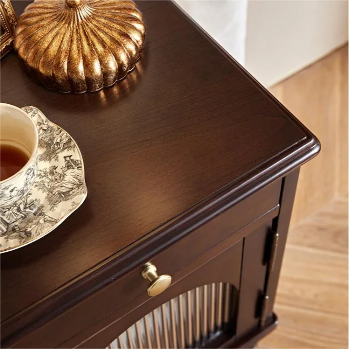 Vintage Rubberwood Bedside Table - B2B Wholesale for Global Retailers