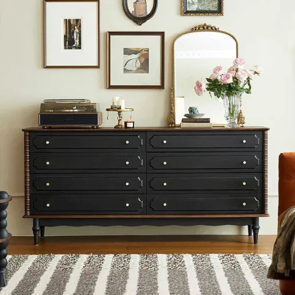 Vintage Rubberwood Solid Wood Storage Cabinet - B2B Wholesale for Global Markets