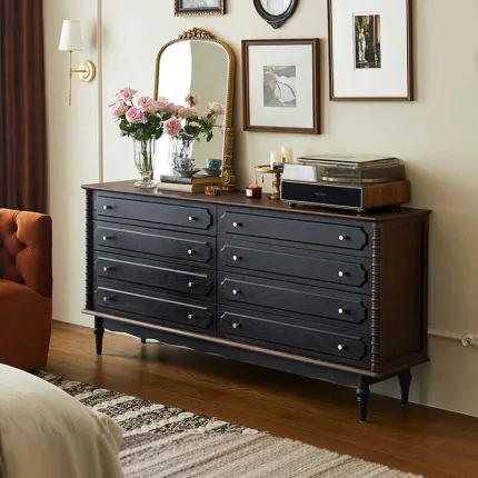Vintage Rubberwood Solid Wood Storage Cabinet - B2B Wholesale for Global Markets
