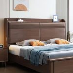 Premium Solid Walnut Wood Bed Frame – Handcrafted Luxury for Modern Bedrooms