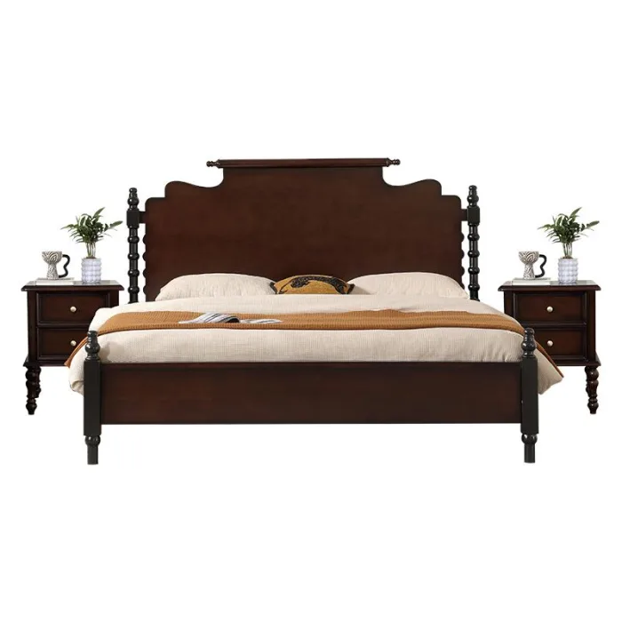 Wholesale Vintage Rubberwood Bed for B2B Retailers Worldwide