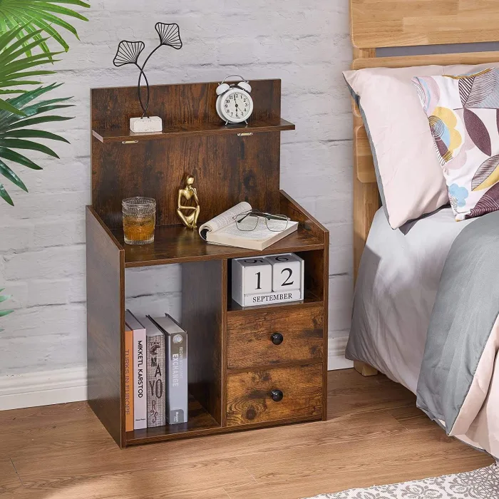 A Nordic modern bedside table with functional and aesthetic appeal.