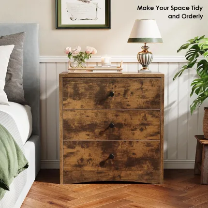 A sleek and modern bedside table that complements any bedroom decor.