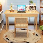 Scandinavian Solid Wood Desk with Clean Lines for Modern Work Environments
