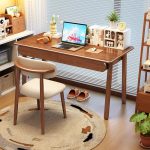 Scandinavian Solid Wood Desk with Clean Lines for Modern Work Environments