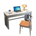 Scandinavian Minimalist Stone Desk for Home Office or Workspaces