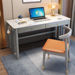 Scandinavian Minimalist Stone Desk for Home Office or Workspaces