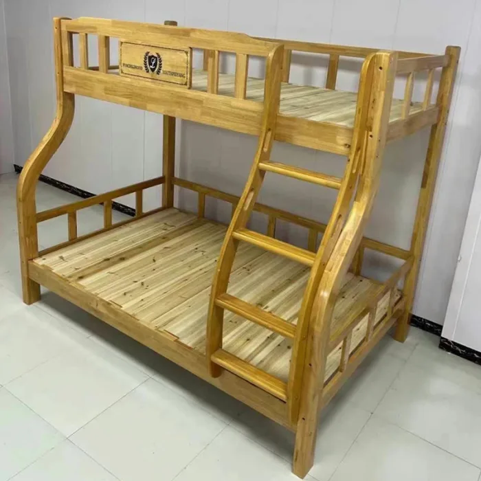 Farmhouse-Themed Wooden Bunk Bed