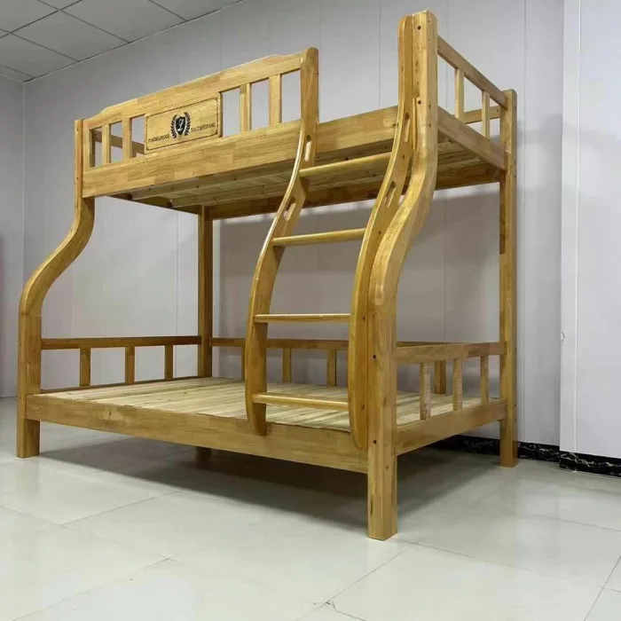 Farmhouse-Themed Wooden Bunk Bed