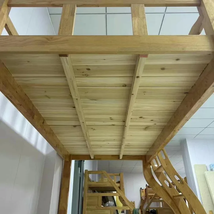 Farmhouse-Themed Wooden Bunk Bed