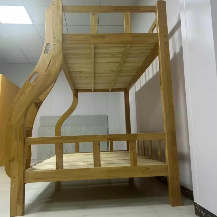 Farmhouse-Themed Wooden Bunk Bed