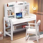 Solid Wood Study Desk with Integrated Bookshelf - All-in-One Home Office Solution​