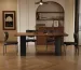 Italian Vintage Style Square Dining Table with Solid White Ash Wood
