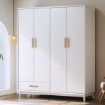 Scandinavian Solid Wood Bedroom Wardrobe with Simple Design