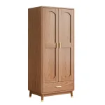 Modern Minimalist Ash Wood Wardrobe for Sleek Bedroom Storage