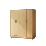 Scandinavian Solid Wood Bedroom Wardrobe with Simple Design