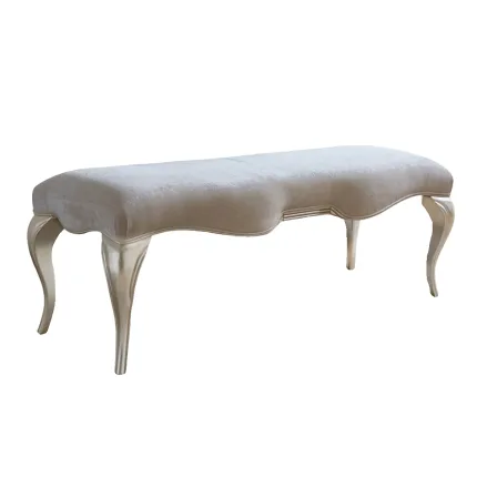 French-inspired Light Luxury End-of-Bed Bench with Classic Detailing