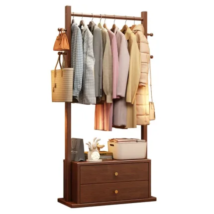 Minimalist Wooden Standing Coat Rack – Eco-Friendly Finish