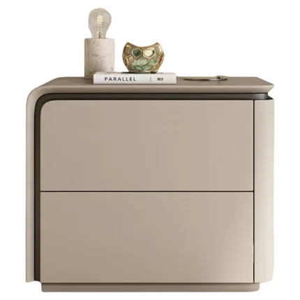 Modern Minimalist Nightstand with Storage Drawers
