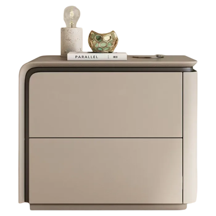 Modern Minimalist Nightstand with Storage Drawers