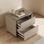 Modern Minimalist Nightstand with Storage Drawers