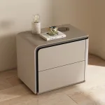 Modern Minimalist Nightstand with Storage Drawers