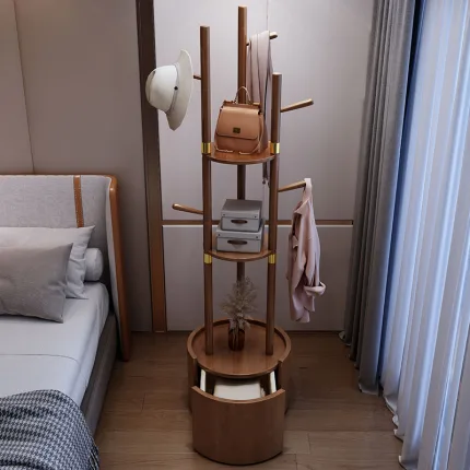 Modern Solid Wood Coat Rack – Minimalist Design for Entryways & Offices